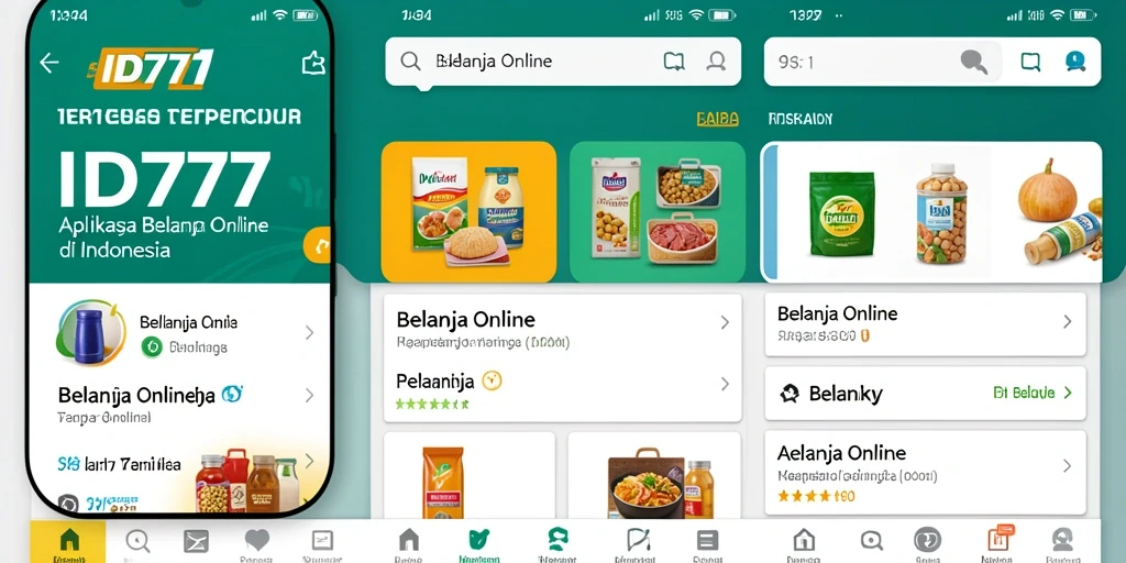 Antarmuka aplikasi ID777 yang menarik dan fungsional untuk Belanja Online.
