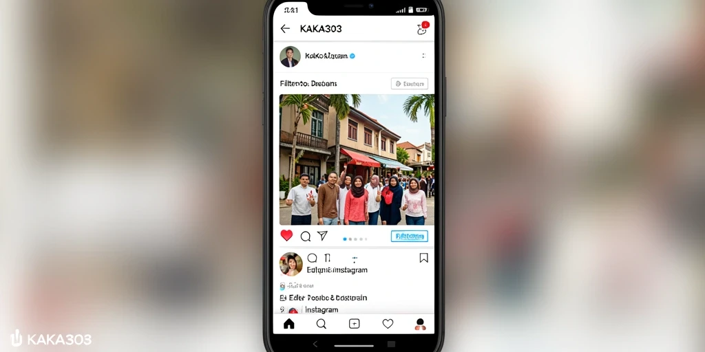 Tampilan antarmuka KAKA303 dengan berbagai pilihan filter Instagram.