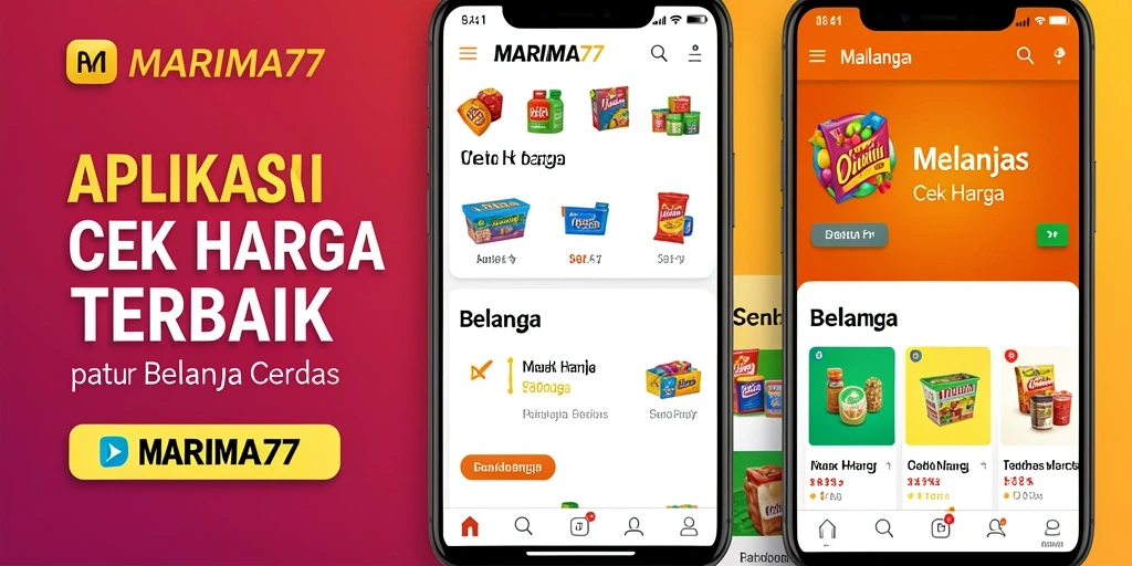 Tampilan antarmuka aplikasi MARIMA77 untuk cek harga produk.