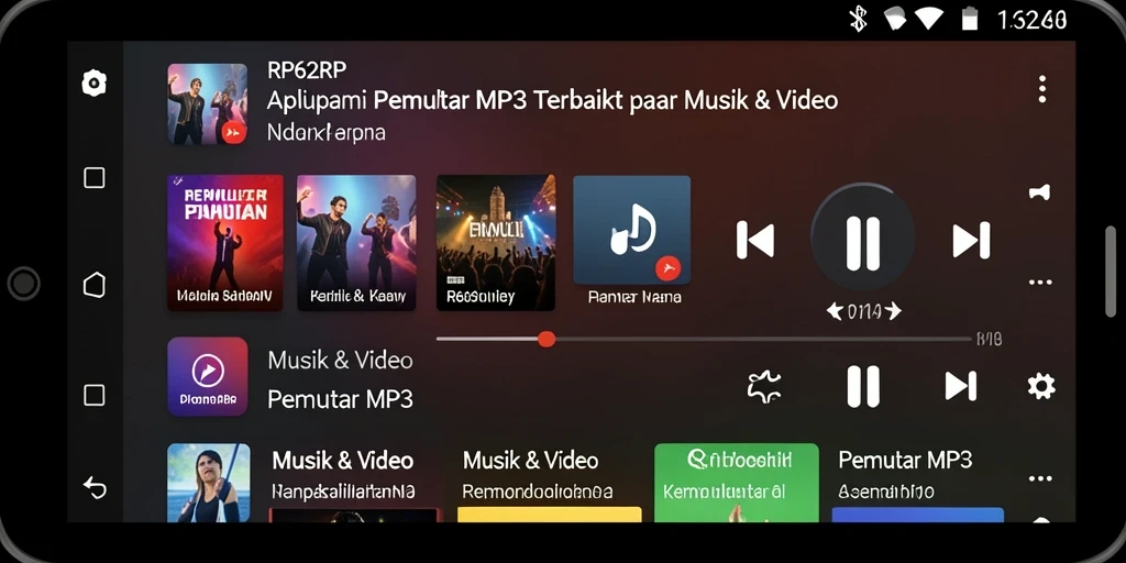 Antarmuka user-friendly Pemutar MP3 RP62RP yang modern dan menarik.