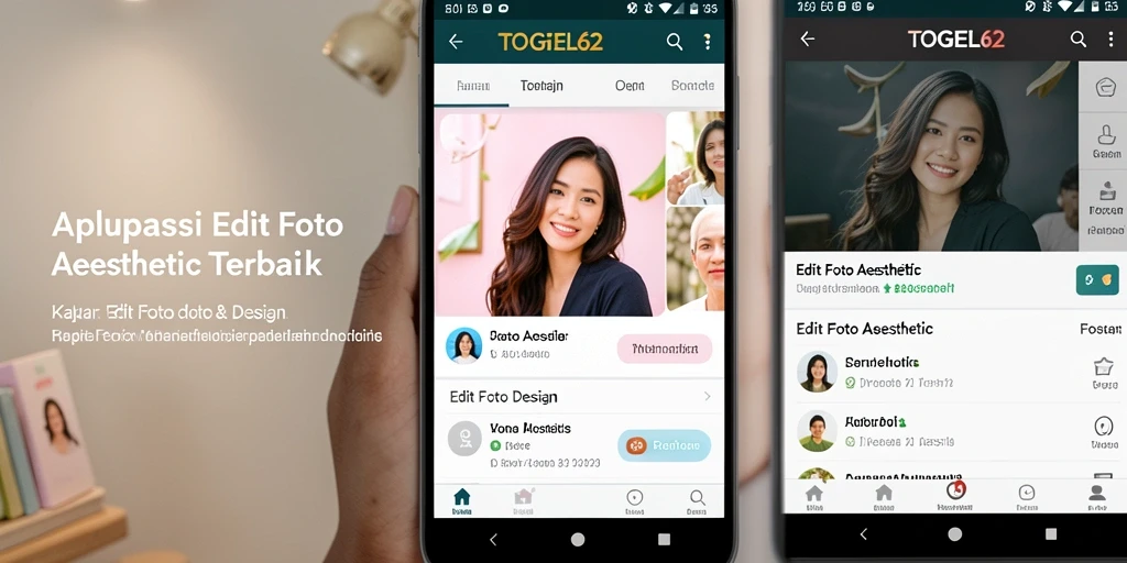 Tampilan indah antarmuka TOGEL62 untuk edit foto aesthetic.