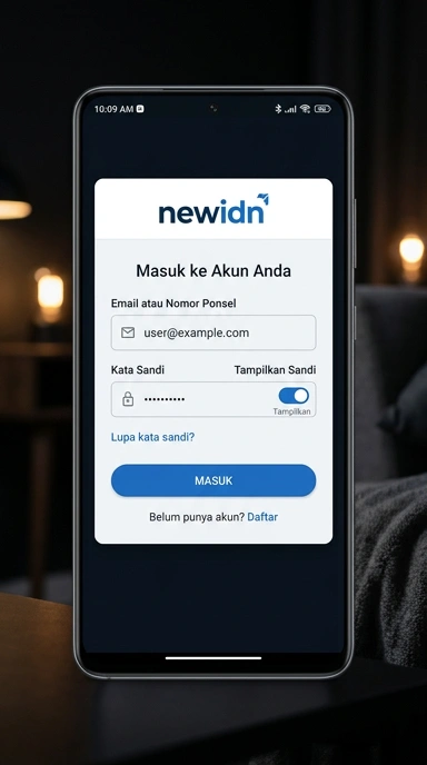Tampilan halaman login newidn